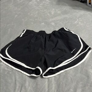 Nike Women's Black and White Athletic Shorts